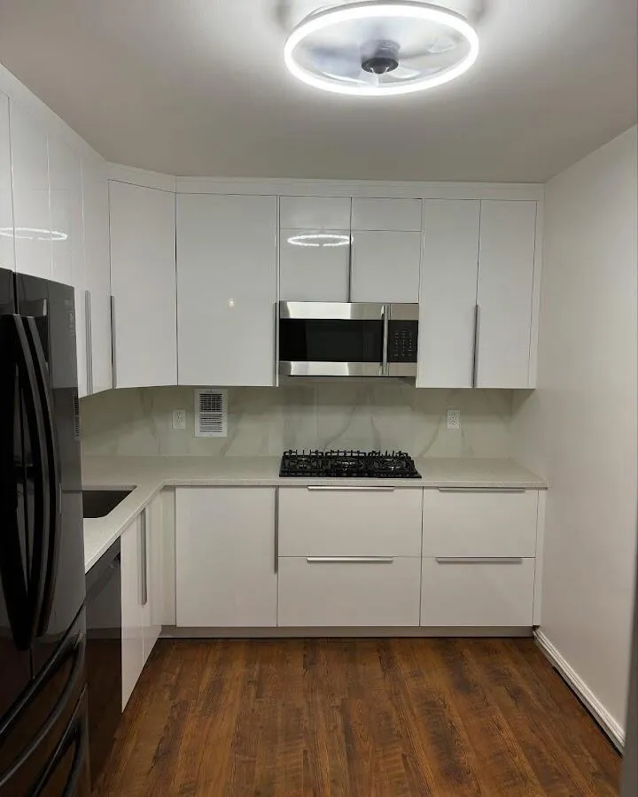 Renovated kitchen with quartz countertops in Stoughton